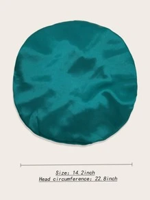 Awegeo 1件装女士纯色双层缎面睡帽，可调节抽绳和纽扣，时尚睡帽，适合日常佩戴，保护并造型头发。 - 水鴨藍 - 查看 3