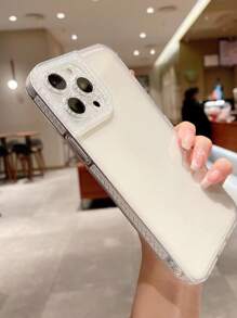 水鑽邊框拼接透明手機殼 - 無色 - 查看 1