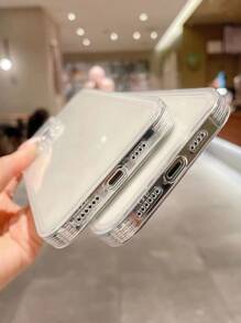 水鑽邊框拼接透明手機殼 - 無色 - 查看 6