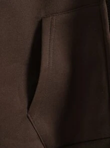 INAWLY 拉链落肩保暖内衬抽绳连帽衫，长袖上衣