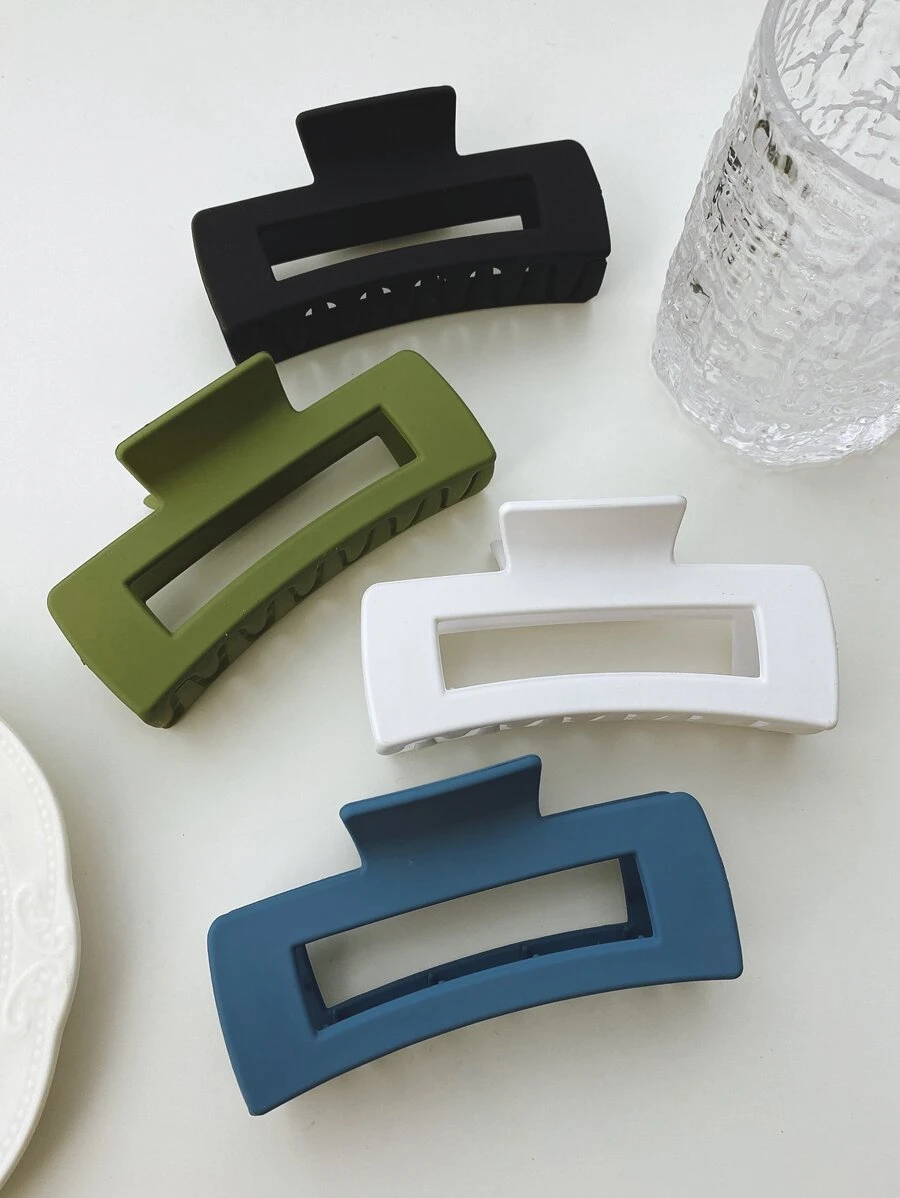 4pcs Solid Geometric Hair Claw - Multicolor - View 1