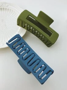 4pcs Solid Geometric Hair Claw - Multicolor - View 2