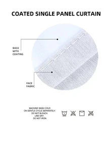 1pc Beige Darkened Grommet Window Curtain - Khaki - View 6