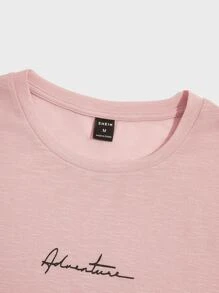 Manfinity VCAY Tops Nam Lá thư Giải trí - Màu Hồng baby - Xem 3