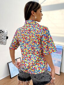 Camisa con estampado floral - Multicolor - Ver 2