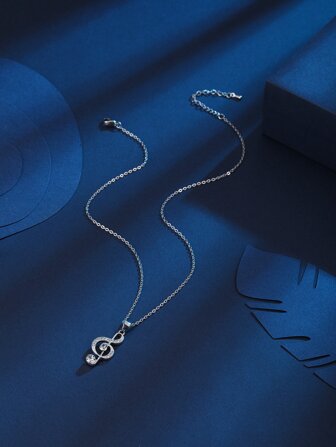 Collar con accesorio con diamante de imitación nota musical