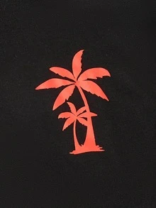 GENTILAND Men Tropical Print Tee & Drawstring Waist Shorts - Multicolor - View 4