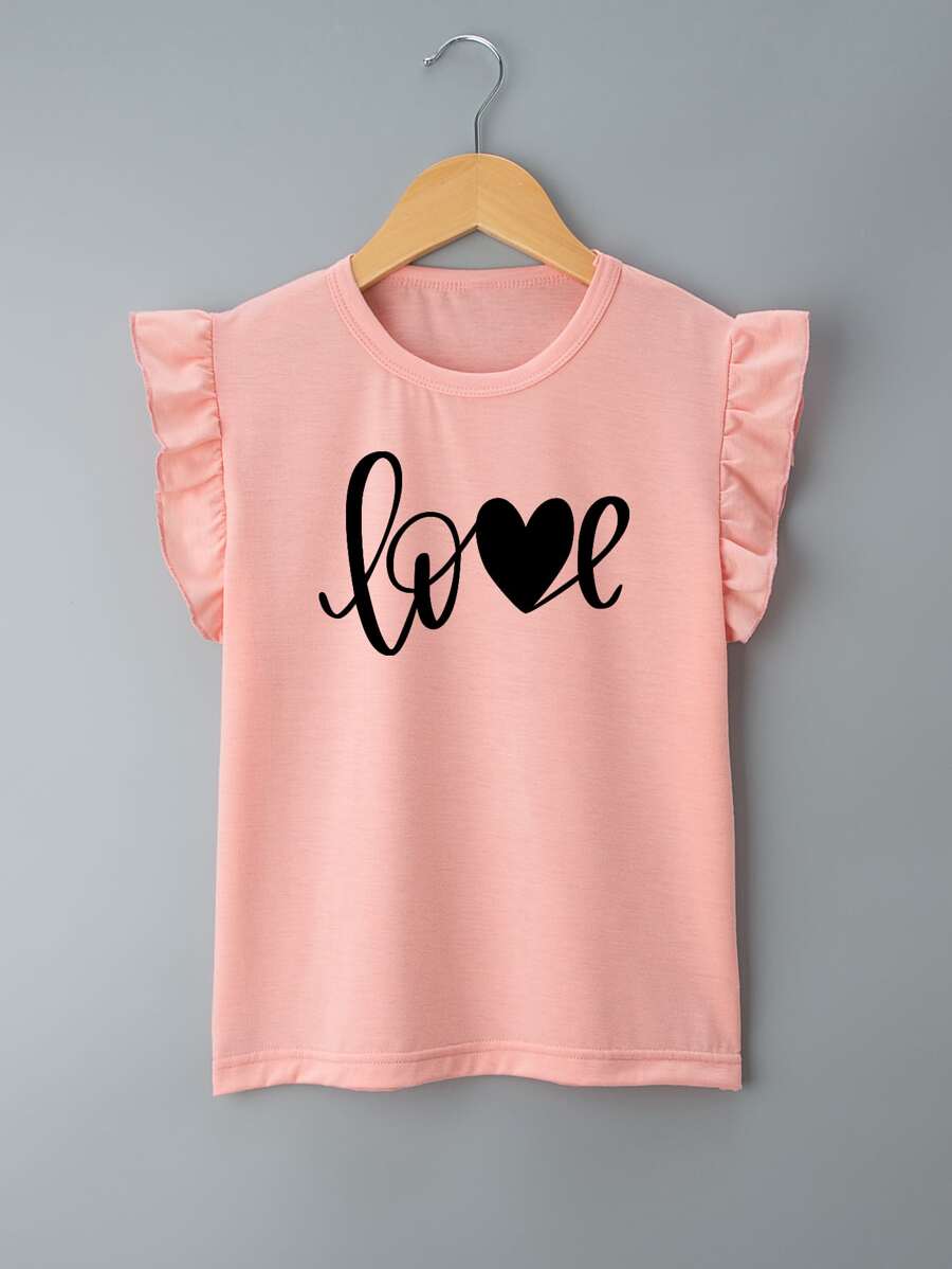 Tops con gái Xù Tim Lá thư Giải trí - Hồng - Xem 1