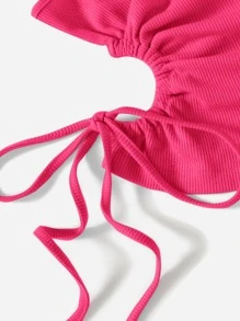 SHEIN EZwear Top mit einer Schulter frei, Ausschnitt, Tunnelzug