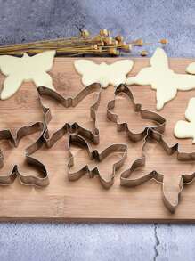 5 piezas Molde de galleta en forma de mariposa - Plateado - Ver 1