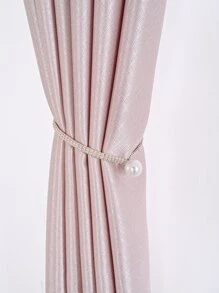 1pc Pearl Curtain Tieback, Drape Pearl Tieback, Decorative Holder, Ropes Curtain Tie Back For Window Drapery - Beige - View 2
