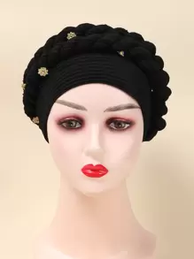 Flower Decor Head Wrap Bonnet Hair Bonnet Turban Winter Fall