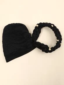 Flower Decor Head Wrap Bonnet Hair Bonnet Turban Winter Fall