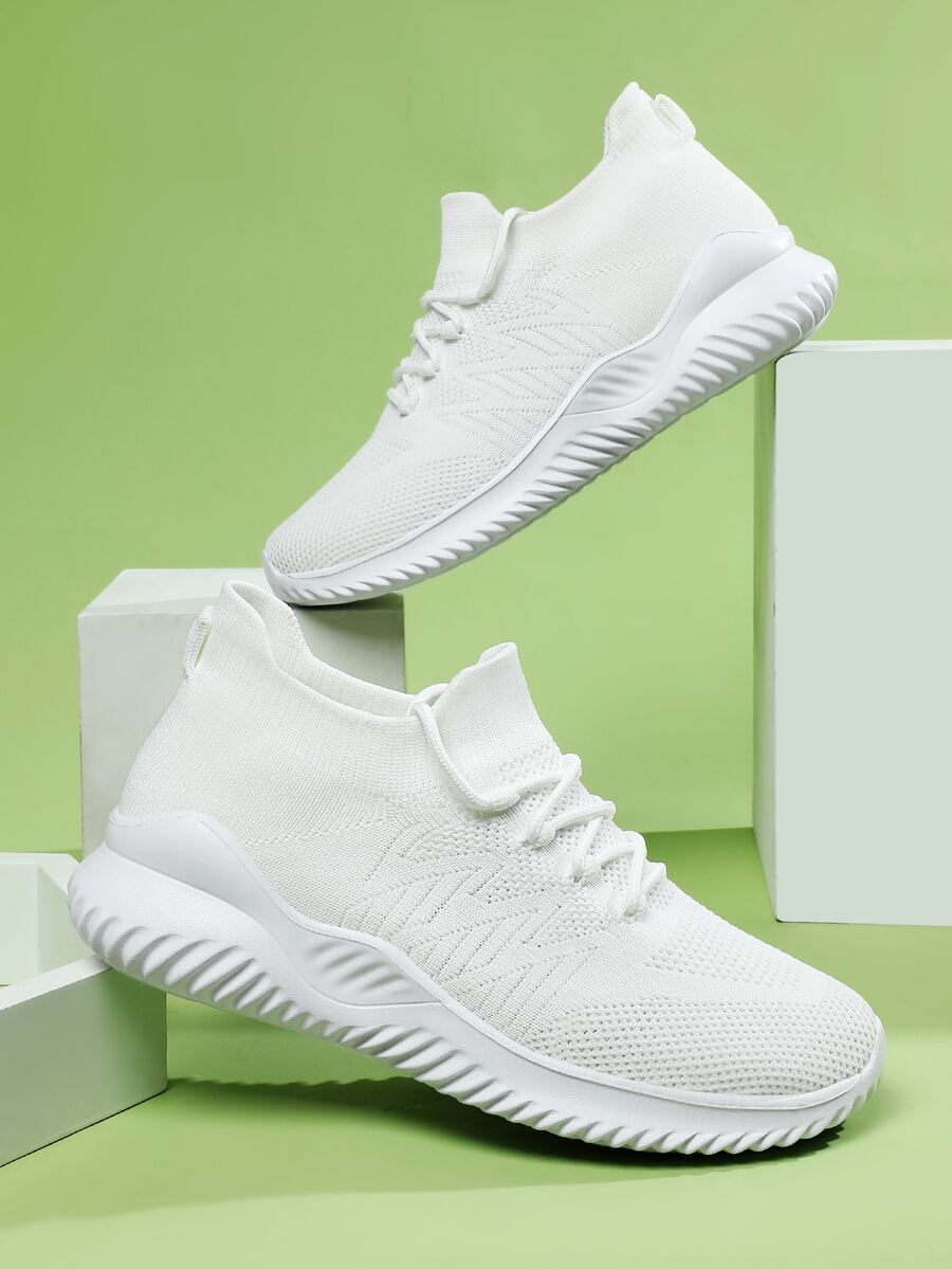 Giày Thể thao Nữ màu trơn Ren lên - trắng - Xem 1