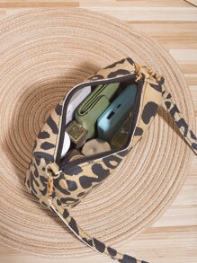 Leopard Print Shoulder Bag - Multicolor - View 3
