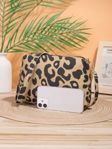 Leopard Print Shoulder Bag - Multicolor - View 4