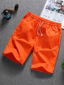Manfinity RSRT Men Allover Print Drawstring Shorts - Orange - View 1