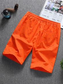 Manfinity RSRT Men Allover Print Drawstring Shorts - Orange - View 2