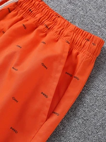 Manfinity RSRT Men Allover Print Drawstring Shorts - Orange - View 4