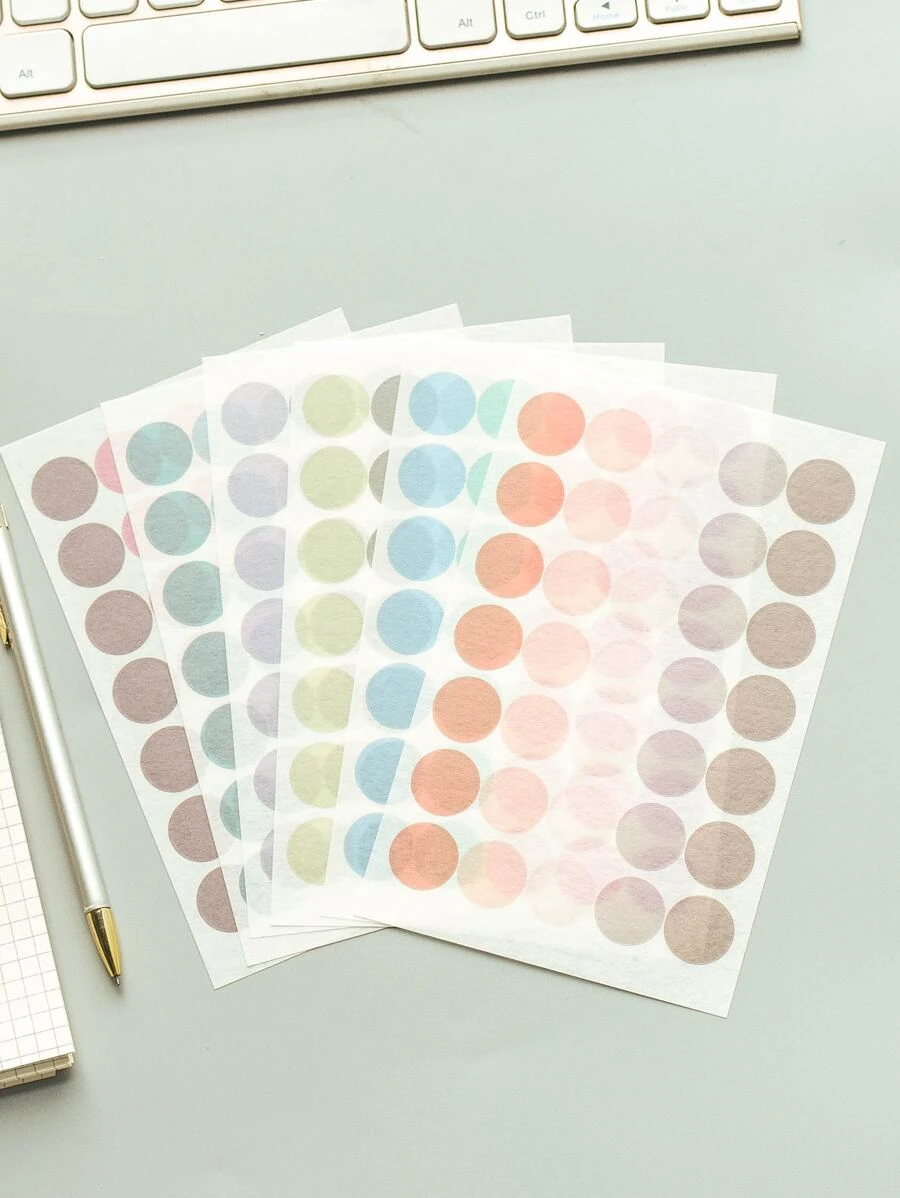 6 miếng dán màu hỗn hợp tròn - Nhiều màu - Xem 1