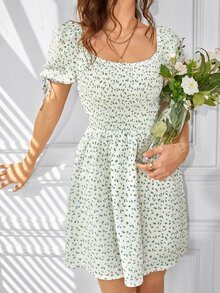 Đầm Thắt nút Dải chun Họa tiết hoa Boho - Nhiều màu - Xem 3