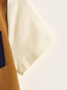 SHEIN Toddler Boys Colour Block Patched Pocket Tee - Multicolor - View 4