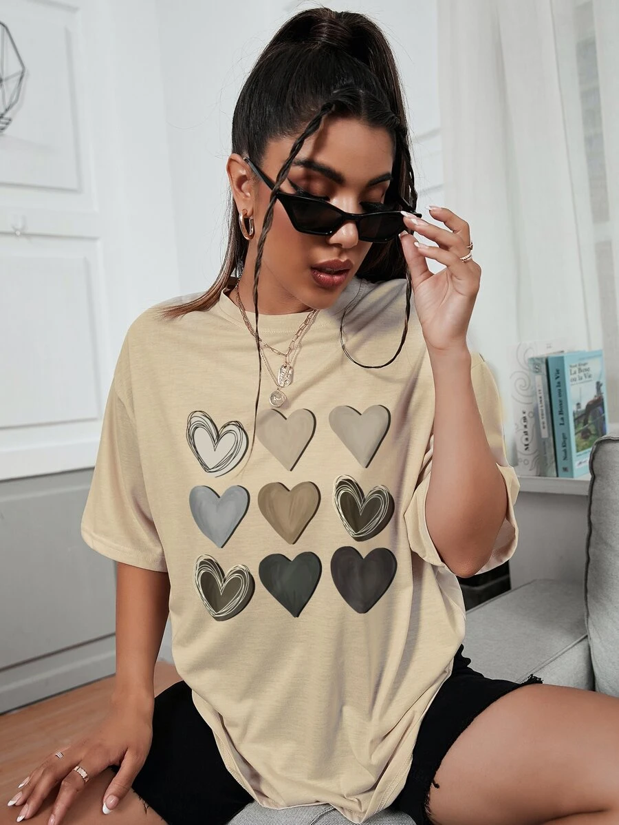 Áo thun nữ Tim Giải trí - Màu Khaki - Xem 1