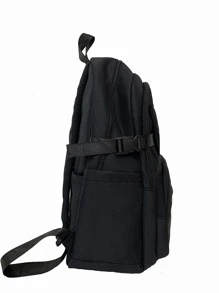 WEIZHINA Plain Color Multi-Functional Backpack Large Capacity, Suitable For Students, Travel, Commuting, Waterproof Sports Backpack, School Backpack - Black - View 3