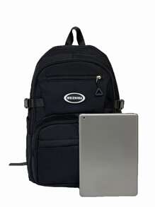 WEIZHINA Plain Color Multi-Functional Backpack Large Capacity, Suitable For Students, Travel, Commuting, Waterproof Sports Backpack, School Backpack - Black - View 6