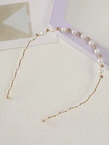 Faux Pearl Decor Headband Elegant - Multicolor - View 4