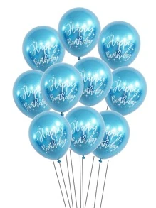 Bộ bong bóng sinh nhật 10 cái - Màu xanh lam - Xem 2