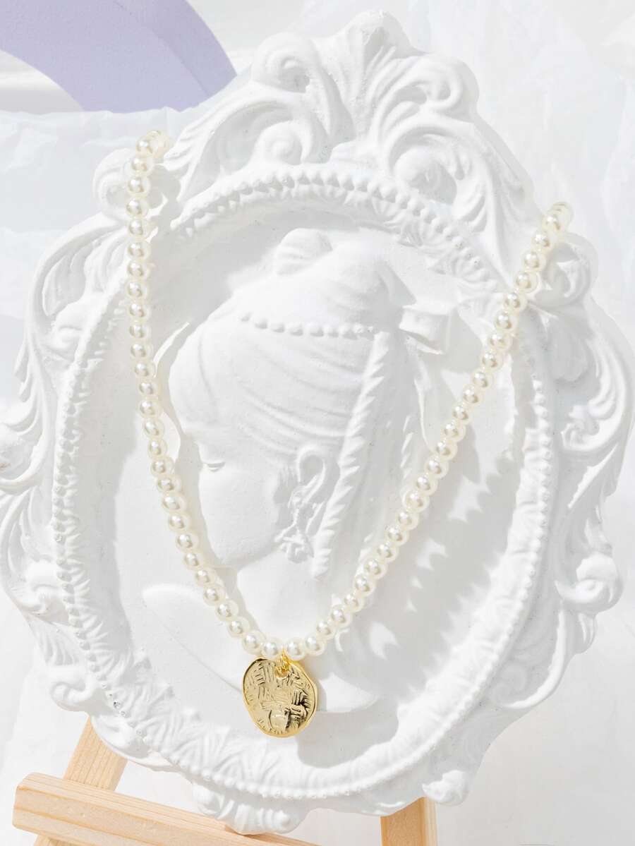 Vòng charm Ngọc trai giả Đính cườm Dây chuyền - Nhiều màu - Xem 1