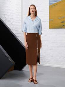 MOTF PREMIUM 水手領上衣 - 淺藍色 - 查看 6