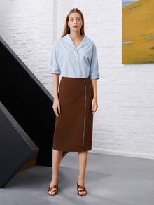 MOTF PREMIUM 水手領上衣 - 淺藍色 - 查看 8