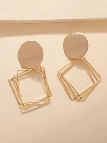 幾何耳墜 - 金黃色 - 查看 3