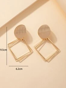 幾何耳墜 - 金黃色 - 查看 4