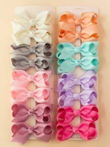 16pcs Girls/Teens Bubble Flower Bow Hair Clips, Suitable For Everyday Use - Multicolor - View 1