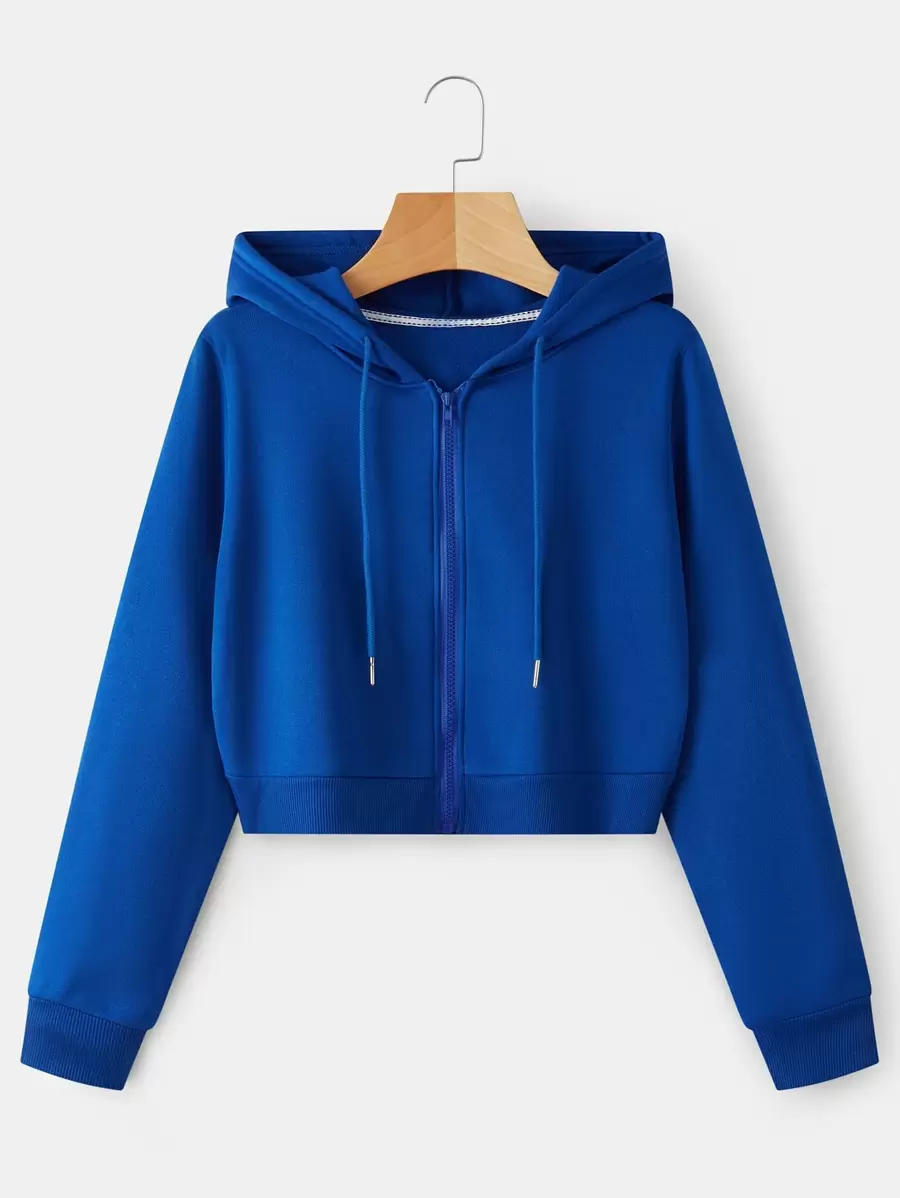 INAWLY Zipper Drawstring Thermal Hoodie,Long Sleeve Tops Graduation,Back To School Outfits,Graduation,Teacher Outfits For Women,Back To School Pullover Fall Outfit - Royal Blue - View 1