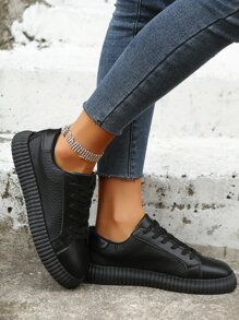 Giày Giản dị Nữ Snakeskin In Ren lên Thể thao - màu đen - Xem 1