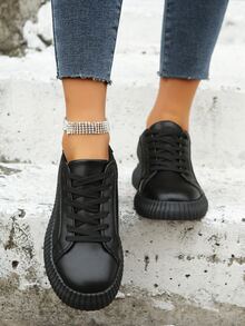 Giày Giản dị Nữ Snakeskin In Ren lên Thể thao - màu đen - Xem 6