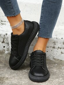 Giày Giản dị Nữ Snakeskin In Ren lên Thể thao - màu đen - Xem 7