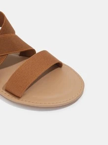 Styleloop Open Toe Strappy Sandals - Brown - View 4