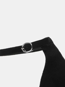 CUCCOO BIZCHIC Woman Shoes Minimalist Point Toe Fashion Elegant Ankle Strap Black Chunky Pumps For Summer Vacation Shoes Summer Elegant Heels Back To School Shoes College Student Shoes Elegant Basics Business Casual Business Chic Spring Shoes Spring Break Easter - Black - View 6