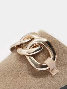 CUCCOO- mules planos mullidos con diseño de cadena - Albaricoque - Ver 3