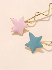 2入組星形裝飾髮夾 - 彩色 - 查看 3
