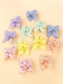 12 cái Bé Gái Mới Biết Đi Ngôi Sao In Kẹp Tóc - Màu xanh bụi bặm - Xem 2