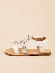 Dép Dẹt Trẻ em Đề can màu trơn Dây đeo mắt cá chân - trắng - Xem 3