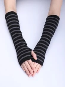 Tay áo in sọc - Màu xám đen - Xem 1