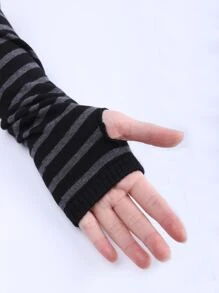 Tay áo in sọc - Màu xám đen - Xem 6