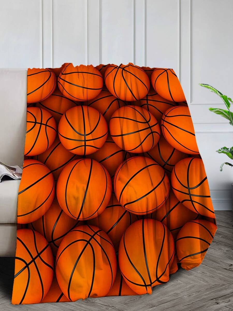 籃球印花毯子 - 彩色 - 查看 1